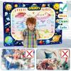 imageJasonwell Aqua Water Doodle Mat 31x31 Inches Large Magic Drawing Doodling Mat Coloring Mat Educational Toys Christmas Birthday Gifts for Kids Toddler Boys Girls Age 2 3 4 5 6 7 8 Year Old AlphabetGalaxy 48X36