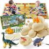 imageDino Fossil Eggs Dinosaur Toys  12 Dinosaur Eggs Dig Excavation Kit w Play Mat for Kids Ages 57 Easter Basket Essentials STEM Toy Christmas Birthday Gift for Boys Girls 3 4 5 6 7 8  813 Years OldKhaki