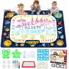 imageJasonwell Aqua Water Doodle Mat 31x31 Inches Large Magic Drawing Doodling Mat Coloring Mat Educational Toys Christmas Birthday Gifts for Kids Toddler Boys Girls Age 2 3 4 5 6 7 8 Year Old AlphabetGalaxy 48X36