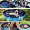 imageJasonwell Foldable Dog Pet Bath Pool Collapsible Dog Pet Pool Bathing Tub Kiddie Pool Doggie Wading Pool for Puppy Small Medium Large Dogs Cats and Kids 48quot GreyPlastic Board Blue