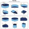 imageJasonwell Foldable Dog Pet Bath Pool Collapsible Dog Pet Pool Bathing Tub Kiddie Pool Doggie Wading Pool for Puppy Small Medium Large Dogs Cats and Kids 48quot GreyMdf Wood Blue