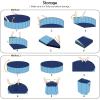 imageJasonwell Foldable Dog Pet Bath Pool Collapsible Dog Pet Pool Bathing Tub Kiddie Pool Doggie Wading Pool for Puppy Small Medium Large Dogs Cats and Kids 48quot GreyPlastic Board Blue