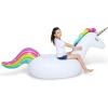 imageJasonwell Giant Inflatable Unicorn Pool Float Floatie Ride On with Fast Valves Large Rideable Blow Up Summer Beach Swimming Pool Party Lounge Raft Decorations Toys Kids AdultsXL Rainbow w stars