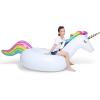 imageJasonwell Giant Inflatable Unicorn Pool Float Floatie Ride On with Fast Valves Large Rideable Blow Up Summer Beach Swimming Pool Party Lounge Raft Decorations Toys Kids AdultsXL Rainbow w stars