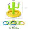 imageJasonwell Inflatable Cactus Drink Holder Float Floating Beverage Salad Fruit Serving Bar Inflatable Ring Toss Game Set Pool Float Party Favors Accessories Water Fun Toys for Kids Adults