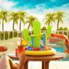 imageJasonwell Inflatable Cactus Drink Holder Float Floating Beverage Salad Fruit Serving Bar Inflatable Ring Toss Game Set Pool Float Party Favors Accessories Water Fun Toys for Kids Adults