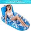 imageJasonwell Inflatable Pool Float Adult  Pool Floaties Lounger Floats Raft Floating Chair Water Floaty for Swimming Pool Lake Lounge Float with Cup Holders Beach Pool Party Toys for Adults KidsBlue