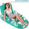 imageJasonwell Inflatable Pool Float Adult  Pool Floaties Lounger Floats Raft Floating Chair Water Floaty for Swimming Pool Lake Lounge Float with Cup Holders Beach Pool Party Toys for Adults KidsTropical Green