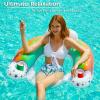 imageJasonwell Inflatable Pool Float Chair  2 Pack Pool Floaties Chair Floats Loungers for Swimming Pools Floating Lounger with Cup Holders Toy Party Floaties for Adults LXLarge