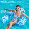 imageJasonwell Inflatable Pool Float Chair  2 Pack Pool Floaties Chair Floats Loungers for Swimming Pools Floating Lounger with Cup Holders Toy Party Floaties for Adults LLarge