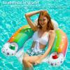 imageJasonwell Inflatable Pool Float Chair  2 Pack Pool Floaties Chair Floats Loungers for Swimming Pools Floating Lounger with Cup Holders Toy Party Floaties for Adults LLarge