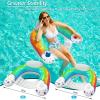 imageJasonwell Inflatable Pool Float Chair  2 Pack Pool Floaties Chair Floats Loungers for Swimming Pools Floating Lounger with Cup Holders Toy Party Floaties for Adults LXLarge