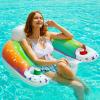 imageJasonwell Inflatable Pool Float Chair  2 Pack Pool Floaties Chair Floats Loungers for Swimming Pools Floating Lounger with Cup Holders Toy Party Floaties for Adults LXLarge