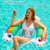 imageJasonwell Inflatable Pool Float Chair  2 Pack Pool Floaties Chair Floats Loungers for Swimming Pools Floating Lounger with Cup Holders Toy Party Floaties for Adults LXLarge