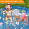 imageJasonwell Splash Pad Sprinkler Play Mat for Kids Outdoor Water Toys Inflatable for Baby Toddler Boys Girls Children Age 18 Months Outside Backyard Dog PoolAlphabet 60