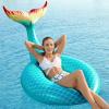 imageJasonwell Giant Inflatable Mermaid Tail Pool Float with Fast Valves Summer Beach Swimming Pool Party Lounge Raft Decorations Toys for Adults Kids GreenGreen  L