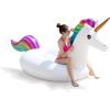 imageJasonwell Giant Inflatable Unicorn Pool Float Floatie Ride On with Fast Valves Large Rideable Blow Up Summer Beach Swimming Pool Party Lounge Raft Decorations Toys Kids Adults3XL Rainbow
