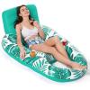 imageJasonwell Inflatable Pool Float Adult  Pool Floaties Lounger Floats Raft Floating Chair Water Floaty for Swimming Pool Lake Lounge Float with Cup Holders Beach Pool Party Toys for Adults KidsTropical Green