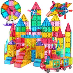 imageJasonwell 65pcs Magnetic Tiles Building Blocks Set for Boys Girls Preschool Educational Magnet Construction Kit Stacking STEM Toys Christmas Birthday Gift for Kids Toddler 3 4 5 6 7 8 9 10  Year Old100 PCS