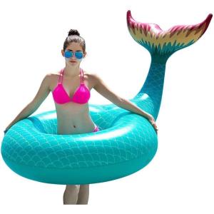 imageJasonwell Giant Inflatable Mermaid Tail Pool Float with Fast Valves Summer Beach Swimming Pool Party Lounge Raft Decorations Toys for Adults Kids GreenGreen XL