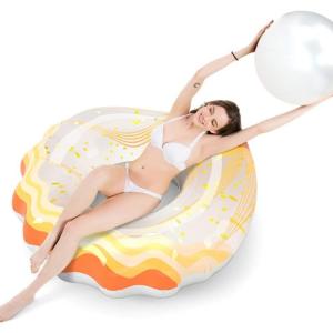 imageJasonwell Inflatable Avocado Pool Float Floatie with Ball Water Fun Large Blow Up Summer Beach Swimming Floaty Party Toys Lounge Raft for Kids Adults XLSeashell