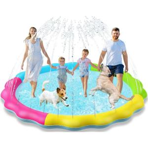 imageJasonwell Splash Pad Sprinkler Play Mat for Kids Outdoor Water Toys Inflatable for Baby Toddler Boys Girls Children Age 18 Months Outside Backyard Dog PoolNonslip 97