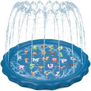 imageJasonwell Splash Pad Sprinkler Play Mat for Kids Outdoor Water Toys Inflatable for Baby Toddler Boys Girls Children Age 18 Months Outside Backyard Dog PoolAlphabet 60