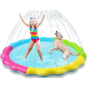imageJasonwell Splash Pad Sprinkler Play Mat for Kids Outdoor Water Toys Inflatable for Baby Toddler Boys Girls Children Age 18 Months Outside Backyard Dog PoolNonslip 59