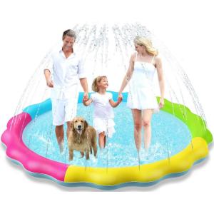 imageJasonwell Splash Pad Sprinkler Play Mat for Kids Outdoor Water Toys Inflatable for Baby Toddler Boys Girls Children Age 18 Months Outside Backyard Dog PoolNonslip 75