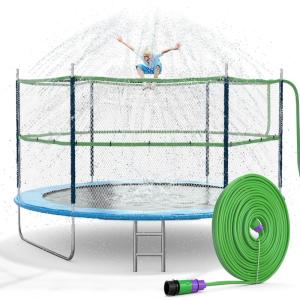 imageJasonwell Trampoline Sprinkler Kids Outdside Trampoline Accessories Waterpark Tropical Party Summer Outdoor Fun Water Games Toys Sprinklers Backyard Water Park Activity Toy for Kids Boys Girls 39FTLight Green  39FT