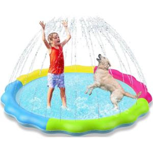 imageKids Dog Splash Pad Sprinkler  Jasonwell Non Slip Dog Sprinkler Pad Splash Pool Puppy Dogs Pool Summer Outdoor Water Toys Backyard Durable Splash Pad for Toddlers Kids Small Medium Large Dogs PetRainbow60