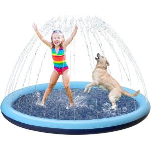 imageKids Dog Splash Pad Sprinkler  Jasonwell Non Slip Dog Sprinkler Pad Splash Pool Puppy Dogs Pool Summer Outdoor Water Toys Backyard Durable Splash Pad for Toddlers Kids Small Medium Large Dogs PetBlue  60