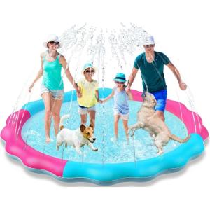 imageKids Dog Splash Pad Sprinkler  Jasonwell Non Slip Dog Sprinkler Pad Splash Pool Puppy Dogs Pool Summer Outdoor Water Toys Backyard Durable Splash Pad for Toddlers Kids Small Medium Large Dogs PetBlueRosered  97