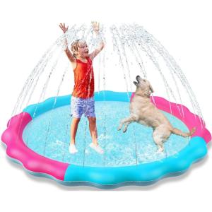imageKids Dog Splash Pad Sprinkler  Jasonwell Non Slip Dog Sprinkler Pad Splash Pool Puppy Dogs Pool Summer Outdoor Water Toys Backyard Durable Splash Pad for Toddlers Kids Small Medium Large Dogs PetBlueRosered  60