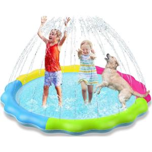 imageKids Dog Splash Pad Sprinkler  Jasonwell Non Slip Dog Sprinkler Pad Splash Pool Puppy Dogs Pool Summer Outdoor Water Toys Backyard Durable Splash Pad for Toddlers Kids Small Medium Large Dogs PetRainbow67