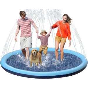 imageKids Dog Splash Pad Sprinkler  Jasonwell Non Slip Dog Sprinkler Pad Splash Pool Puppy Dogs Pool Summer Outdoor Water Toys Backyard Durable Splash Pad for Toddlers Kids Small Medium Large Dogs PetBlue  76