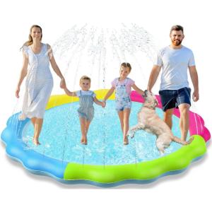 imageKids Dog Splash Pad Sprinkler  Jasonwell Non Slip Dog Sprinkler Pad Splash Pool Puppy Dogs Pool Summer Outdoor Water Toys Backyard Durable Splash Pad for Toddlers Kids Small Medium Large Dogs PetRainbow87