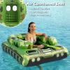 imageInflatable Tank Pool Floats Adults  Jasonwell Kids Pool Floaties Swimming Pool Tank with Water Cannon Gun Swim Floaty Rafts Lake Beach Party Pool Toys for Boys Girls Kids AdultsGreen