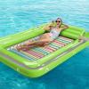 imageInflatable Tanning Pool Lounger Float  Jasonwell 4 in 1 Sun Tan Tub Sunbathing Pool Lounge Raft Floatie Toys Water Filled Bed Mat Pad for Adult Blow Up Kiddie Pool Kids Ball Pit Pool Llime w reflective base