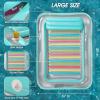 imageInflatable Tanning Pool Lounger Float  Jasonwell 4 in 1 Sun Tan Tub Sunbathing Pool Lounge Raft Floatie Toys Water Filled Bed Mat Pad for Adult Blow Up Kiddie Pool Kids Ball Pit Pool Lgreen w reflective base
