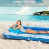 imageInflatable Tanning Pool Lounger Float  Jasonwell 4 in 1 Sun Tan Tub Sunbathing Pool Lounge Raft Floatie Toys Water Filled Bed Mat Pad for Adult Blow Up Kiddie Pool Kids Ball Pit Pool Lblue