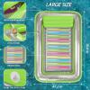 imageInflatable Tanning Pool Lounger Float  Jasonwell 4 in 1 Sun Tan Tub Sunbathing Pool Lounge Raft Floatie Toys Water Filled Bed Mat Pad for Adult Blow Up Kiddie Pool Kids Ball Pit Pool Llime w reflective base