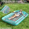imageInflatable Tanning Pool Lounger Float  Jasonwell 4 in 1 Sun Tan Tub Sunbathing Pool Lounge Raft Floatie Toys Water Filled Bed Mat Pad for Adult Blow Up Kiddie Pool Kids Ball Pit Pool Lgreen w reflective base