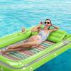 imageInflatable Tanning Pool Lounger Float  Jasonwell 4 in 1 Sun Tan Tub Sunbathing Pool Lounge Raft Floatie Toys Water Filled Bed Mat Pad for Adult Blow Up Kiddie Pool Kids Ball Pit Pool Llime w reflective base