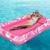 imageInflatable Tanning Pool Lounger Float  Jasonwell 4 in 1 Sun Tan Tub Sunbathing Pool Lounge Raft Floatie Toys Water Filled Bed Mat Pad for Adult Blow Up Kiddie Pool Kids Ball Pit Pool LRose Pink