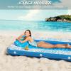 imageInflatable Tanning Pool Lounger Float  Jasonwell 4 in 1 Sun Tan Tub Sunbathing Pool Lounge Raft Floatie Toys Water Filled Bed Mat Pad for Adult Blow Up Kiddie Pool Kids Ball Pit Pool Lblue