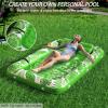 imageInflatable Tanning Pool Lounger Float  Jasonwell 4 in 1 Sun Tan Tub Sunbathing Pool Lounge Raft Floatie Toys Water Filled Bed Mat Pad for Adult Blow Up Kiddie Pool Kids Ball Pit Pool Lgreen