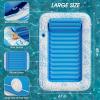 imageInflatable Tanning Pool Lounger Float  Jasonwell 4 in 1 Sun Tan Tub Sunbathing Pool Lounge Raft Floatie Toys Water Filled Bed Mat Pad for Adult Blow Up Kiddie Pool Kids Ball Pit Pool Lblue