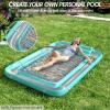 imageInflatable Tanning Pool Lounger Float  Jasonwell 4 in 1 Sun Tan Tub Sunbathing Pool Lounge Raft Floatie Toys Water Filled Bed Mat Pad for Adult Blow Up Kiddie Pool Kids Ball Pit Pool Lgreen w reflective base
