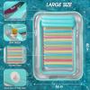 imageInflatable Tanning Pool Lounger Float  Jasonwell 4 in 1 Sun Tan Tub Sunbathing Pool Lounge Raft Floatie Toys Water Filled Bed Mat Pad for Adult Blow Up Kiddie Pool Kids Ball Pit Pool Lgreen w reflective base